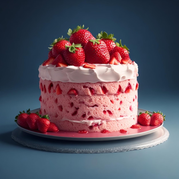 Una torta con sopra una glassa alla fragola