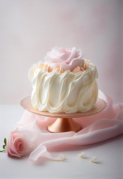 Una torta con sopra una rosa