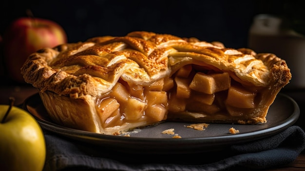 Una torta con un pezzo tagliato fuori