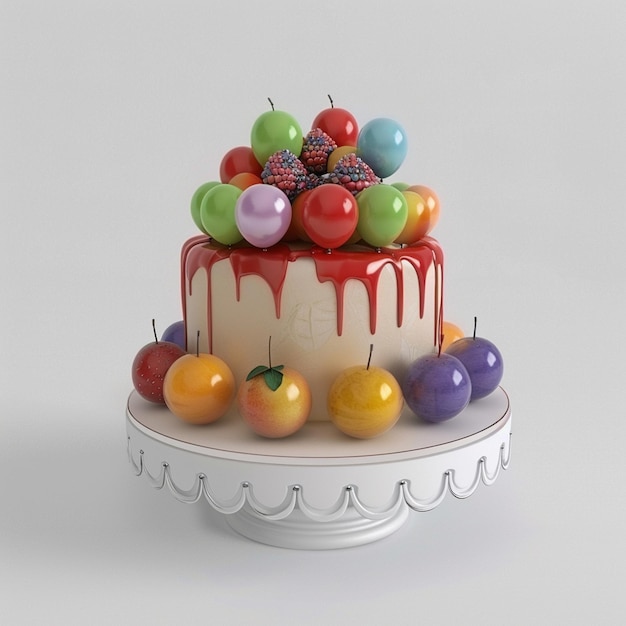 una torta con una ciliegina sopra