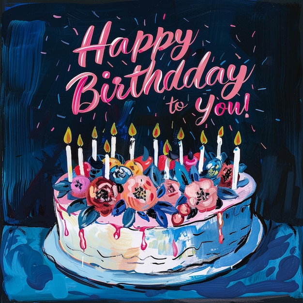 una torta di compleanno con le parole " Buon compleanno a te "
