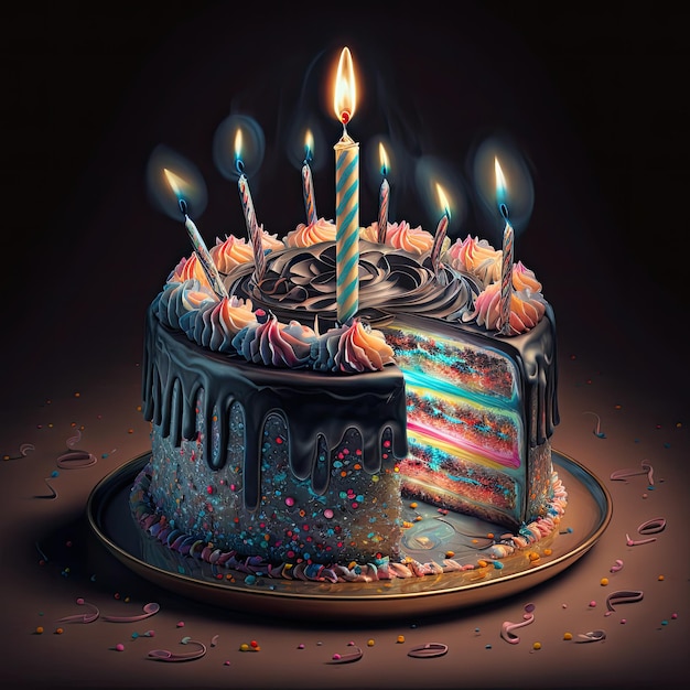 Una torta di compleanno con sopra il numero 7
