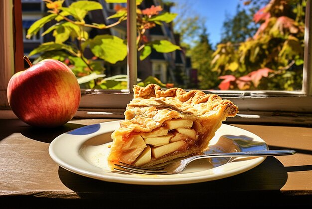 Una torta di mele generativa sul tavolo.