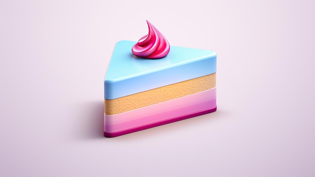 una torta quadrata rosa e blu con una glassa rosa e bianca.