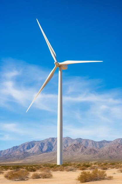 una turbina eolica in mezzo al deserto