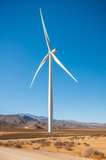 una turbina eolica in mezzo al deserto