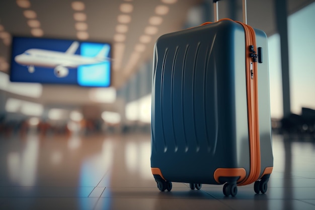 Una valigia per terra in un aeroporto IA generativa