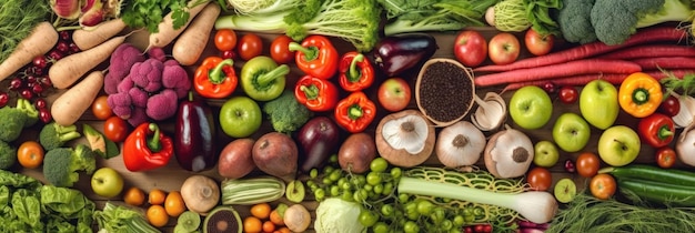 Una varietà di verdure sono in mostra in un mercato.