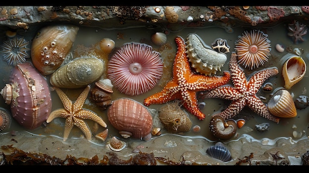 Una varietà di vita marina può essere vista a bassa marea al parco nazionale olimpico di Ruby Beach e alla costa di Washington, tra cui stelle marine, anemone verdi giganti e barnacoli d'oca.