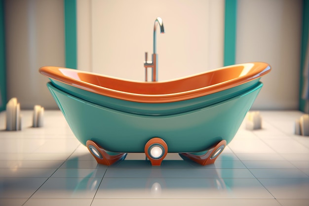 una vasca da bagno 3d