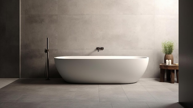 Una vasca da bagno bianca con un rubinetto d'argento e un rubinetto