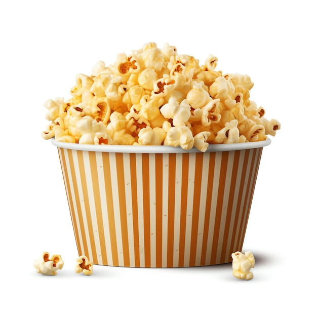 Una vasca di popcorn con burro di grandi dimensioni