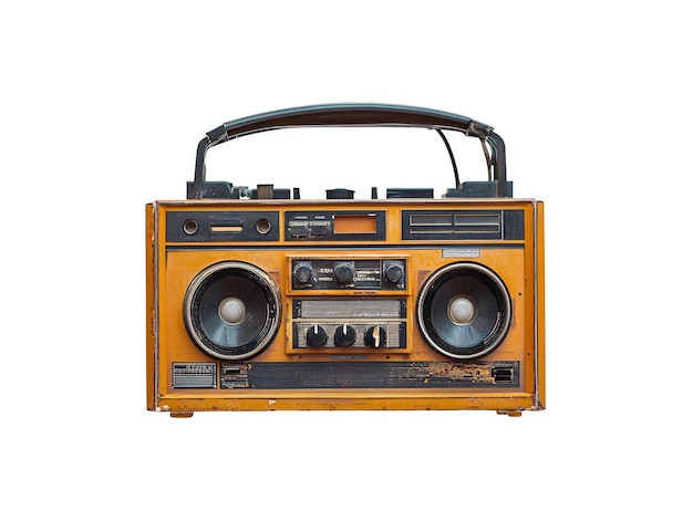 una vecchia radio con altoparlanti