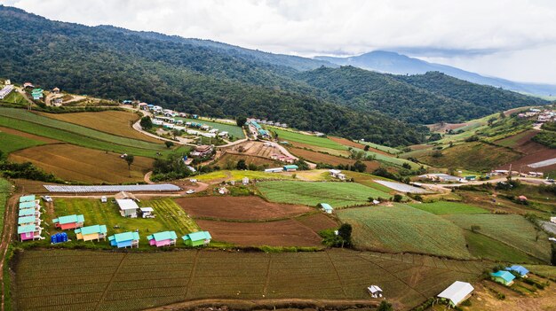 Una veduta aerea della zona agricola