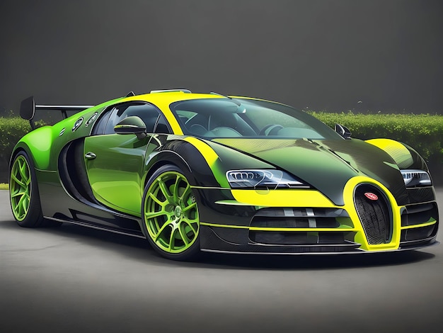 Una_verde_e_nera_bugatti_veyron_con_a_blac