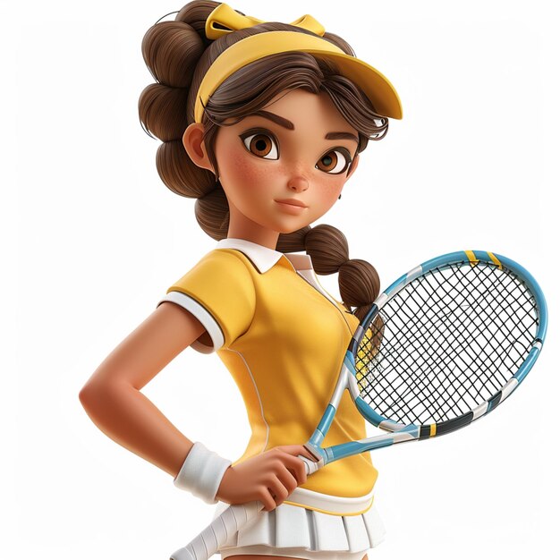 Una vignetta di un giocatore di tennis