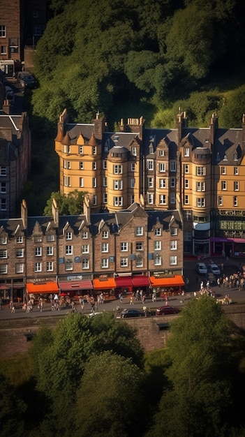 Una vista dall'alto della città di edimburgo