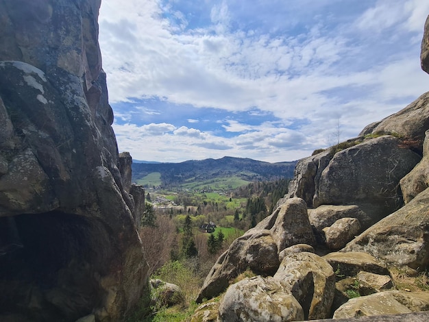 Una vista dall'alto di una roccia