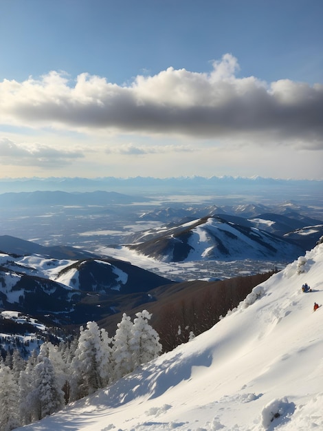 Una vista dalla cima della montagna