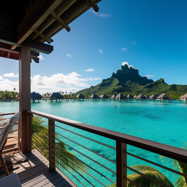 una vista dalla terrazza del resort