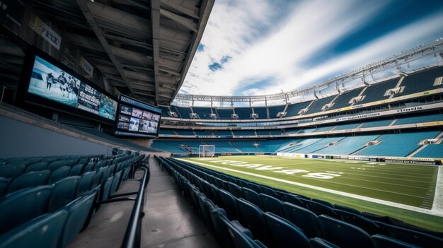 Una vista del campo allo stadio dei denver broncos