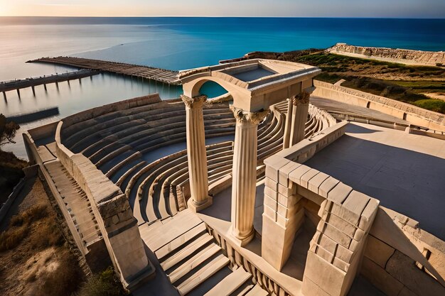 Una vista dell'anfiteatro dell'anfiteatro romano di corfù.