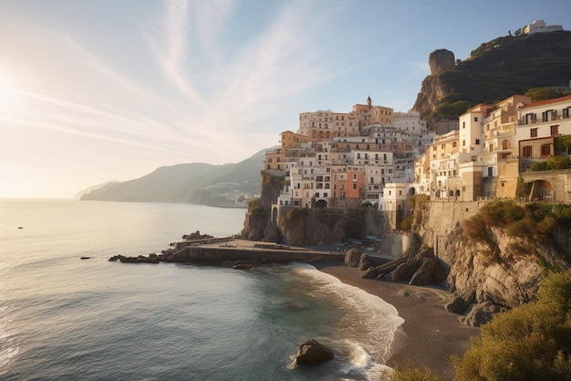 Una vista della costa di Amalfi, Italia