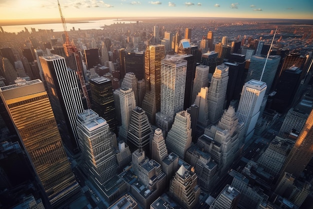 Una vista di Manhattan dalla vista dall'alto dell'Empire State Building