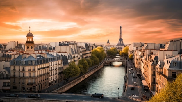 Una vista di Parigi dal ponte