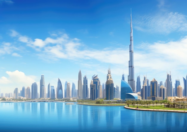 Una vista panoramica dello skyline di Dubai