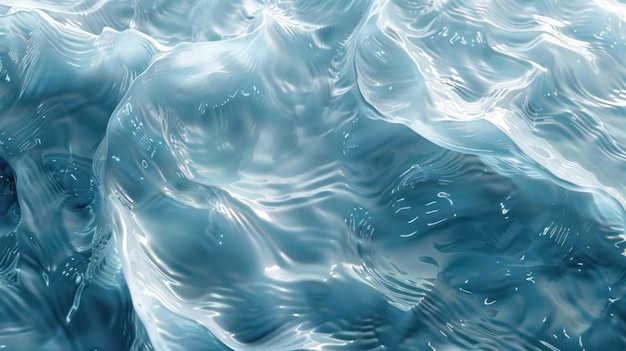 Una vista ravvicinata della superficie dell'acqua blu