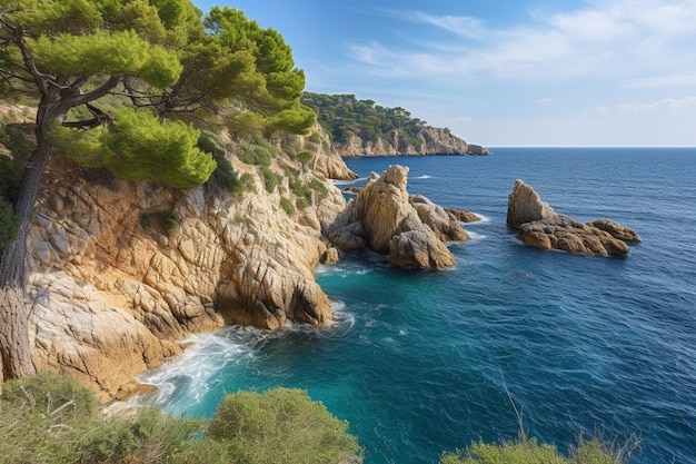 Una vista sul mare e sulle rocce