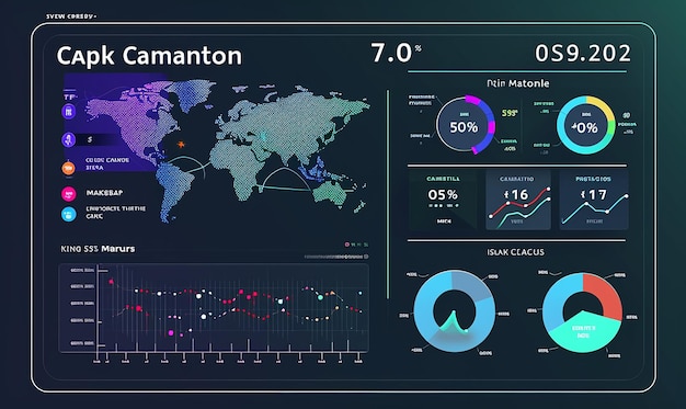 Una visualizzazione visiva accattivante di un cruscotto di marketing