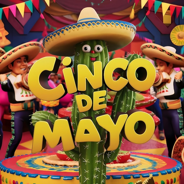 una vivace celebrazione in 3D del Cinco de Mayo