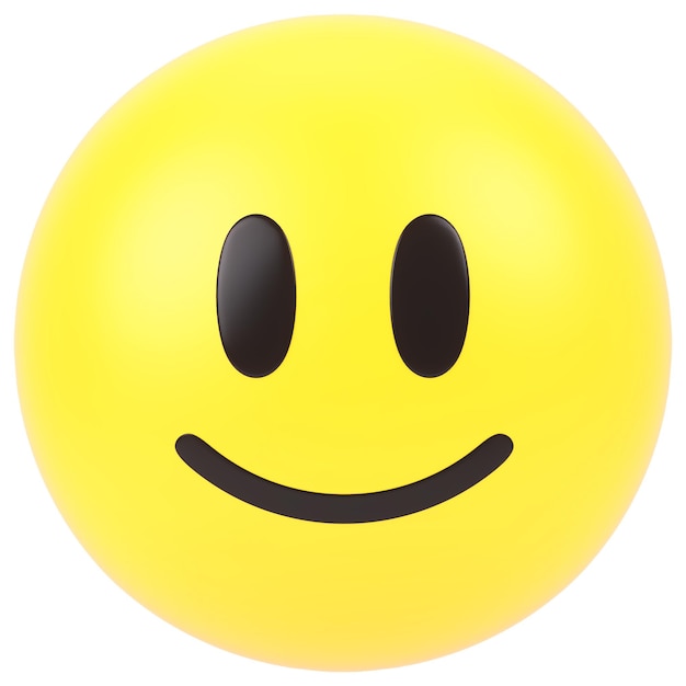 Una vivace faccia sorridente in cartone animato 3D che esprime gioia e felicità