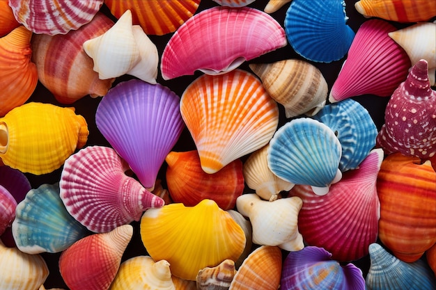 Una vivace selezione di colorate conchiglie AR 32