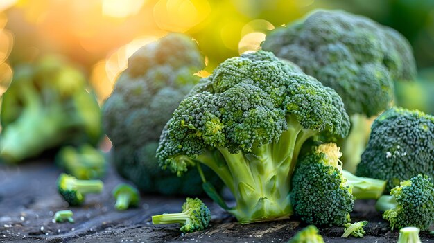 Una vivace sinfonia di verdure che assapora i colori e i sapori del broccolo fresco