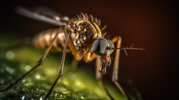 Una zanzara con tante piccole macchie nere sulle ali