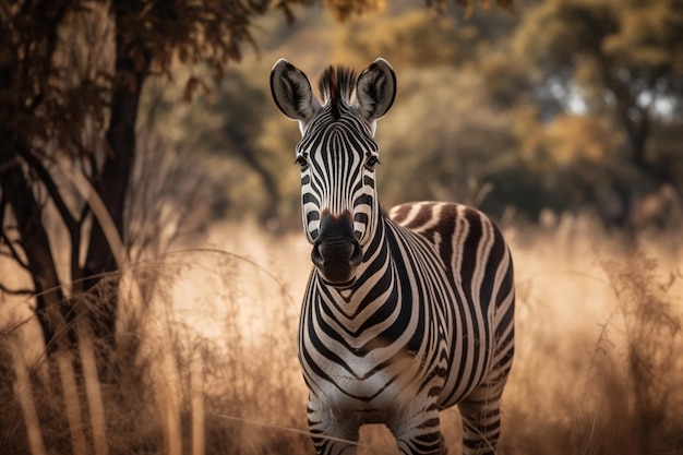 Una zebra allo stato brado in Sud Africa