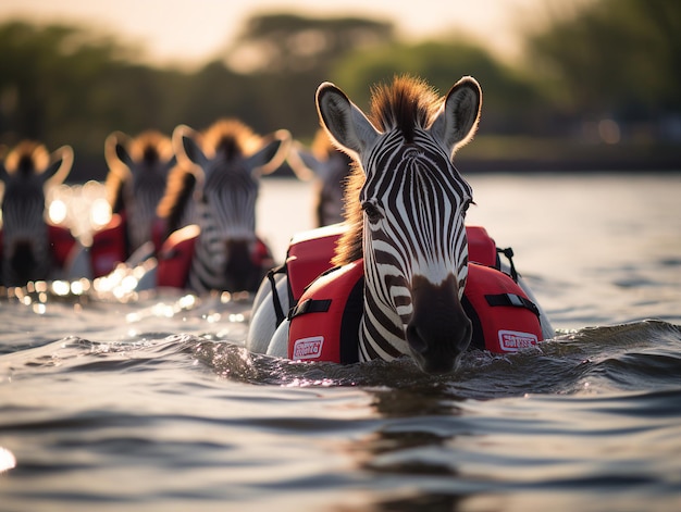 Una zebra bagnini che pattugliano