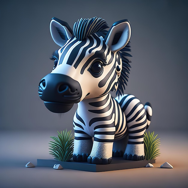 Una zebra giocattolo con un motivo bianco e nero sulla faccia.