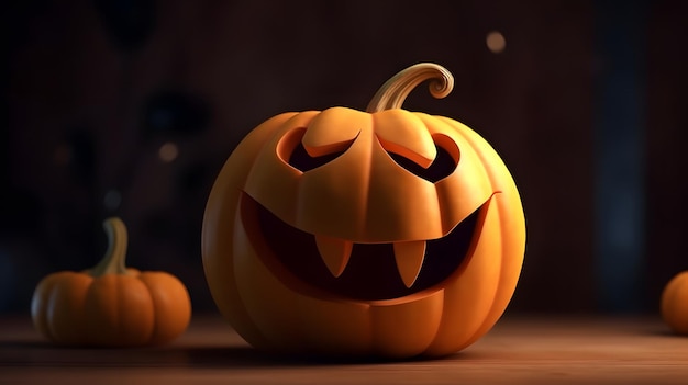 Una zucca con un sorriso sopra