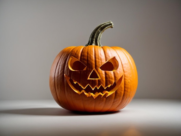 una zucca di Halloween su uno sfondo semplice