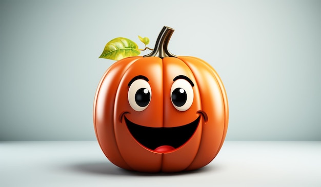 Una zucca divertente con la faccia sorridente generata dall'IA