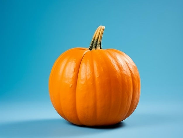 Una zucca isolata sull'azzurro