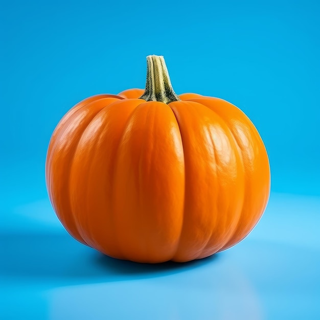 Una zucca isolata sull'azzurro