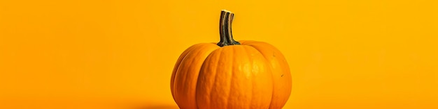 Una zucca su uno sfondo giallo IA generativa