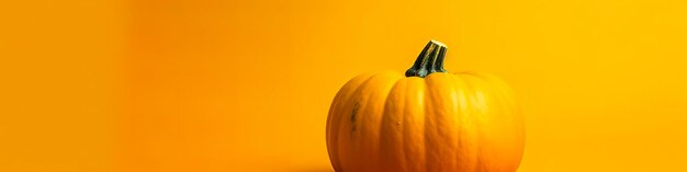 Una zucca su uno sfondo giallo IA generativa