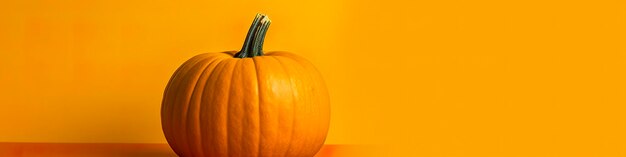 Una zucca su uno sfondo giallo IA generativa