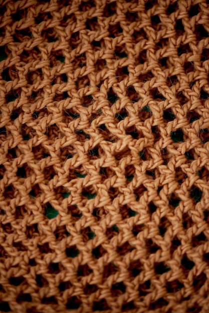 Uncinetto in lana grossa Marrone Close